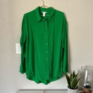 H&M Green Vibrant Ladies L Blouse